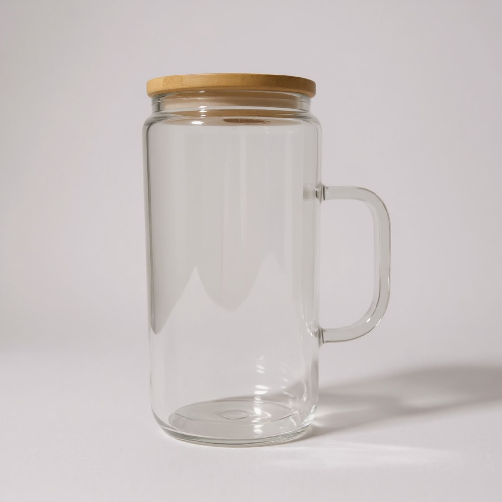 Snow Globe Glass Tumbler w/Handle